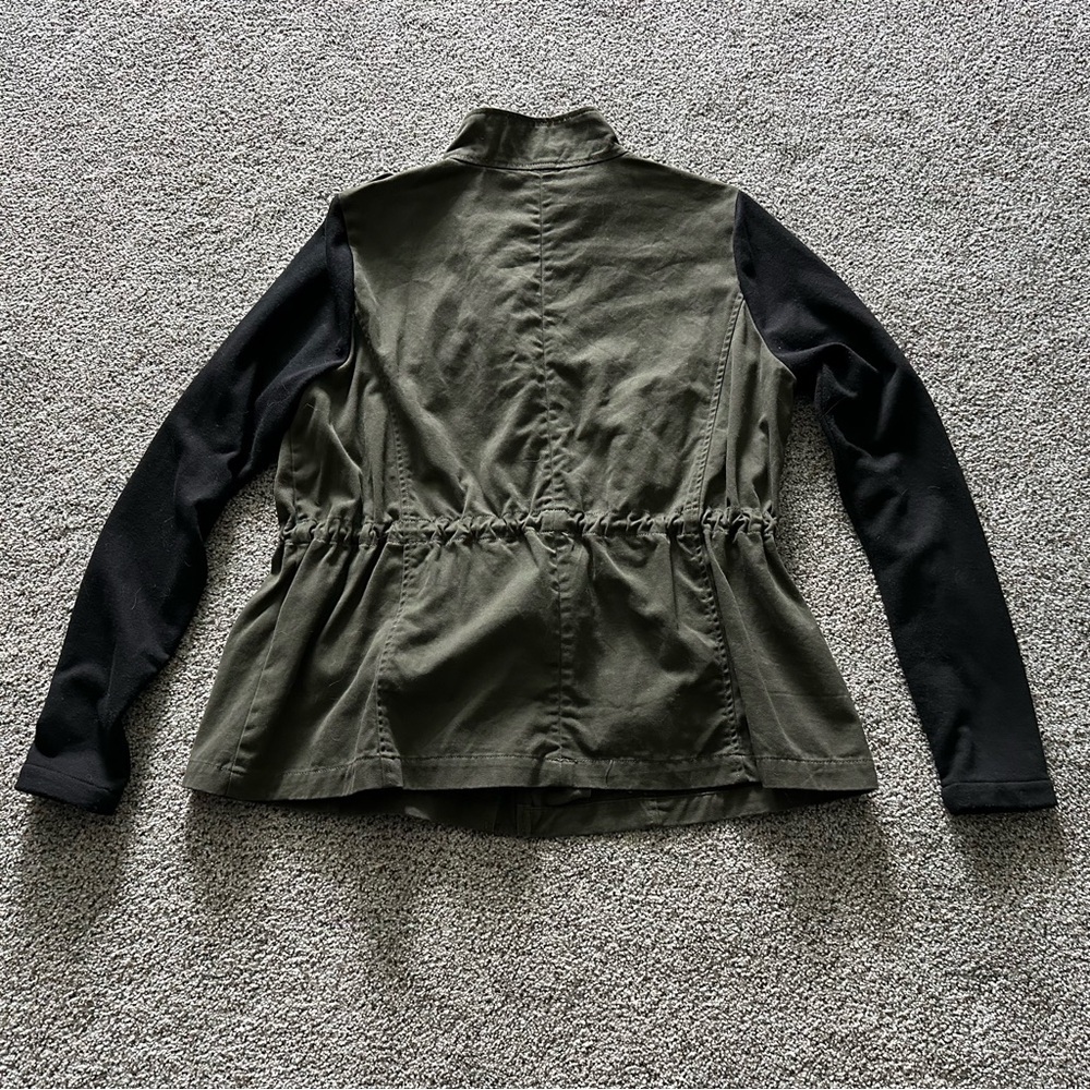 TORRID 00 0X XL Olive Green Twill Anorak Black Sleeves R $89 - Picture 6 of 11